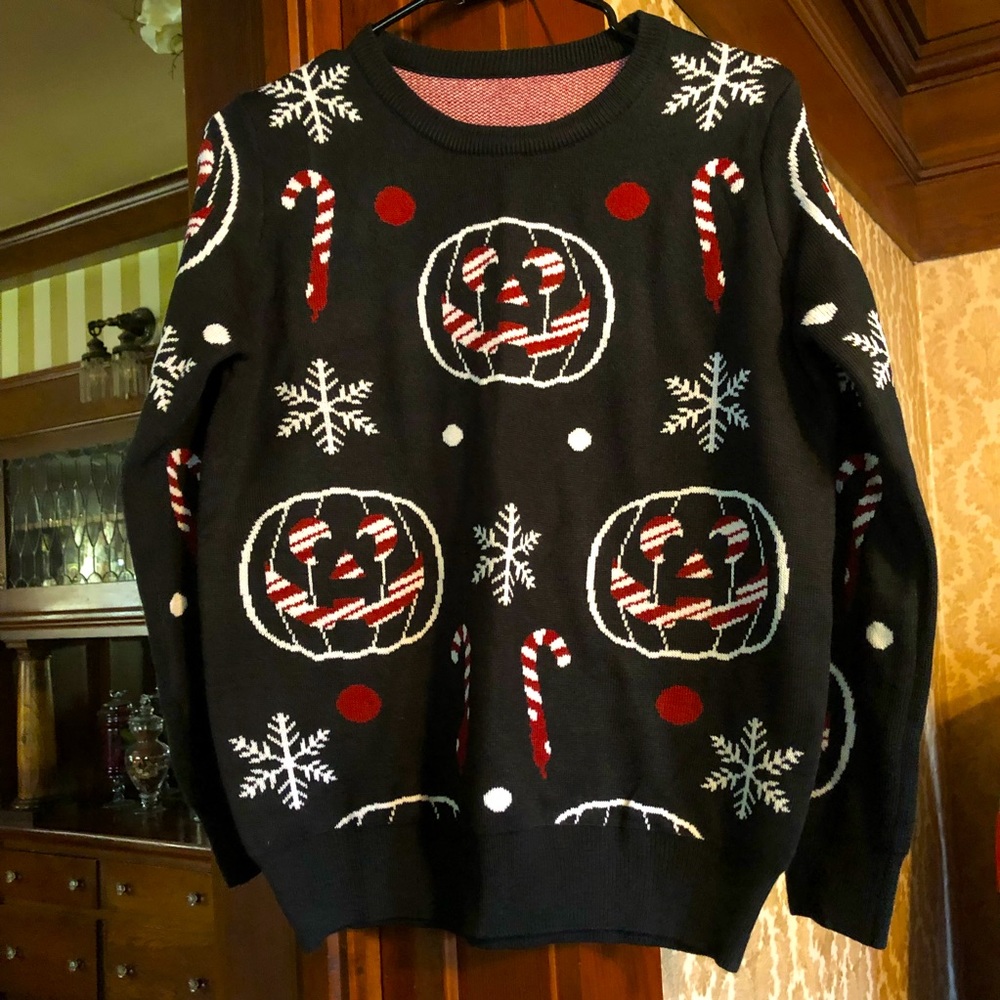 Festive Black Holiday Sweater